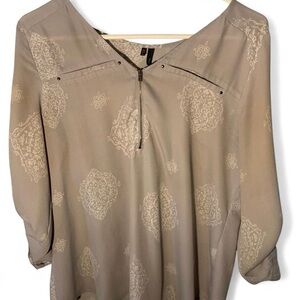 Maurices Grey Patterned Blouse